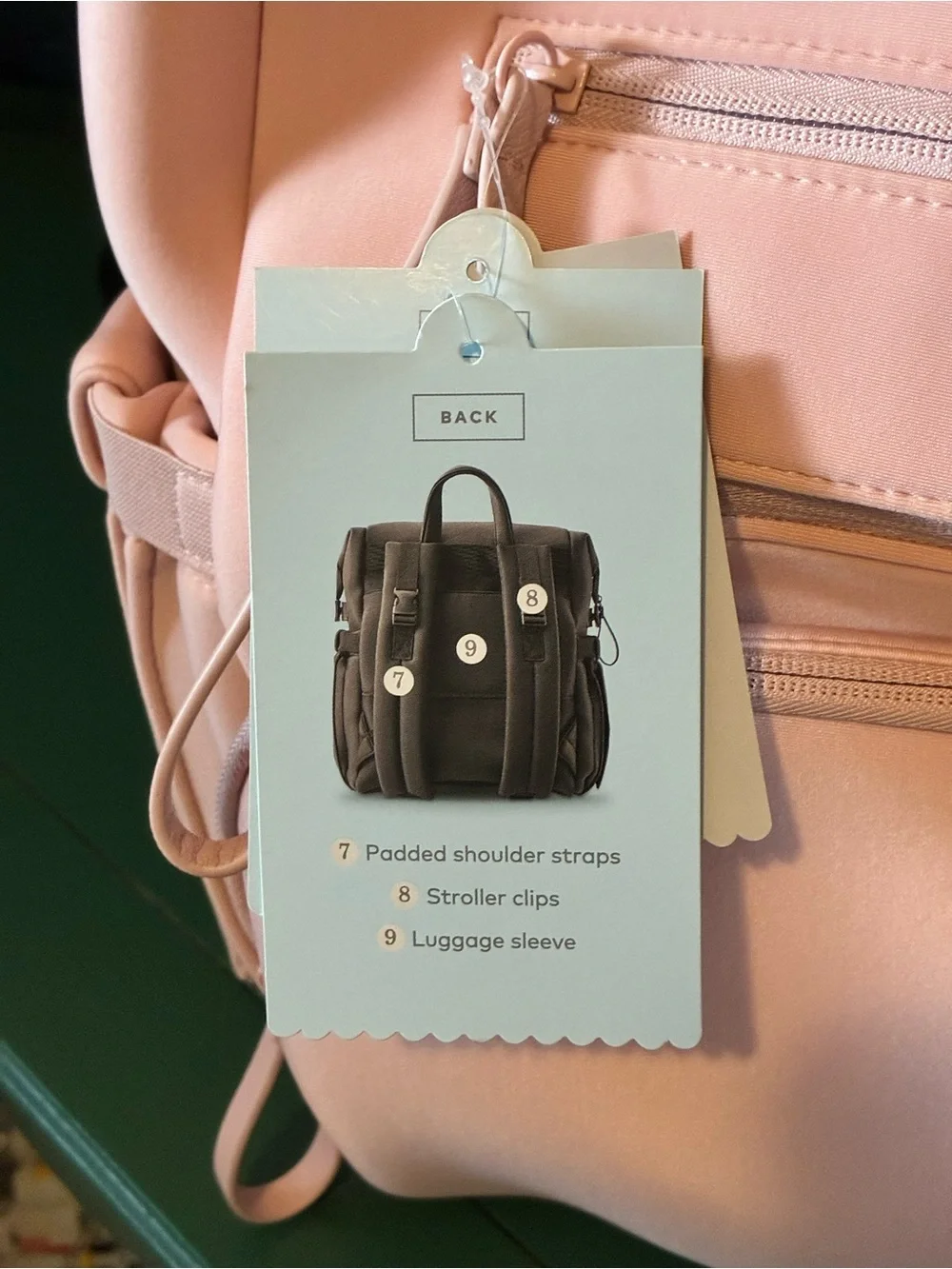 cloud island Blush Pink Boxy Diaper Backpack